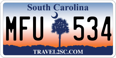 SC license plate MFU534