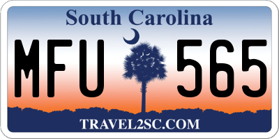 SC license plate MFU565