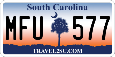 SC license plate MFU577