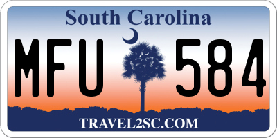 SC license plate MFU584