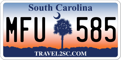 SC license plate MFU585