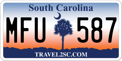 SC license plate MFU587