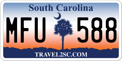 SC license plate MFU588