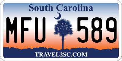 SC license plate MFU589