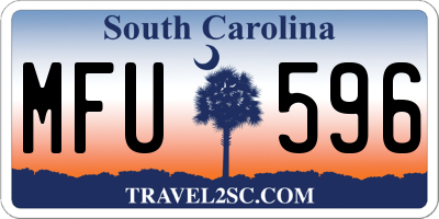 SC license plate MFU596