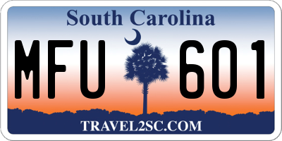 SC license plate MFU601