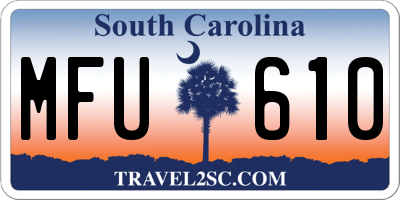 SC license plate MFU610