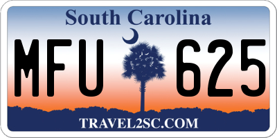 SC license plate MFU625