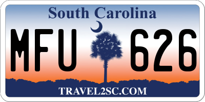 SC license plate MFU626