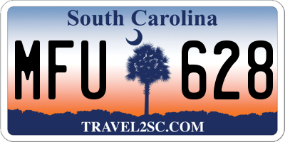 SC license plate MFU628