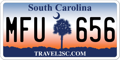 SC license plate MFU656