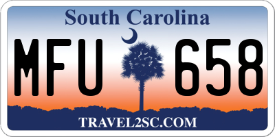SC license plate MFU658