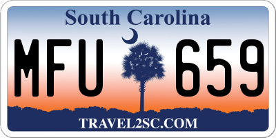 SC license plate MFU659