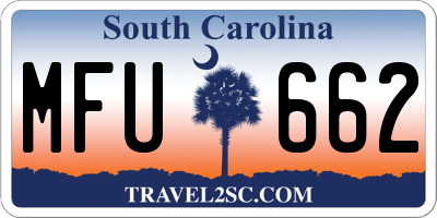 SC license plate MFU662