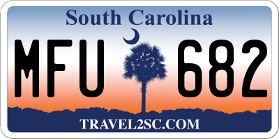 SC license plate MFU682
