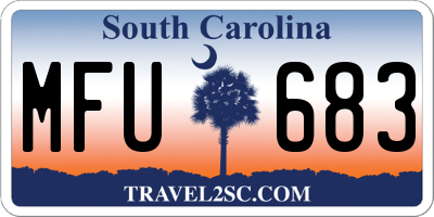 SC license plate MFU683