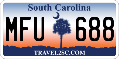 SC license plate MFU688
