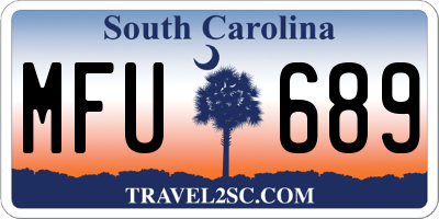 SC license plate MFU689