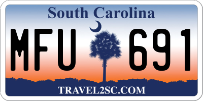 SC license plate MFU691