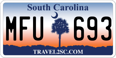 SC license plate MFU693