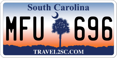 SC license plate MFU696