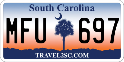 SC license plate MFU697