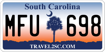 SC license plate MFU698