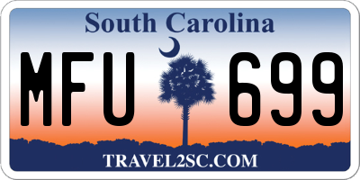 SC license plate MFU699