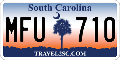 SC license plate MFU710