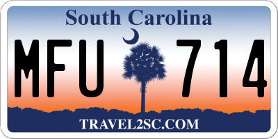 SC license plate MFU714
