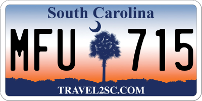 SC license plate MFU715