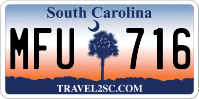 SC license plate MFU716