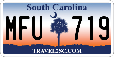 SC license plate MFU719