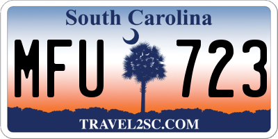 SC license plate MFU723