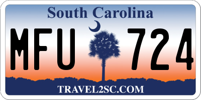 SC license plate MFU724