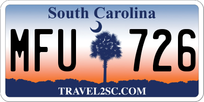 SC license plate MFU726