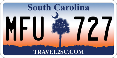 SC license plate MFU727