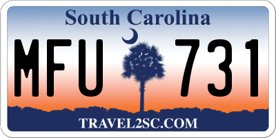 SC license plate MFU731