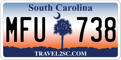 SC license plate MFU738