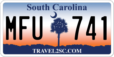 SC license plate MFU741