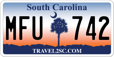 SC license plate MFU742
