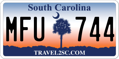 SC license plate MFU744