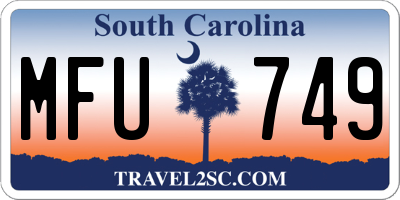 SC license plate MFU749