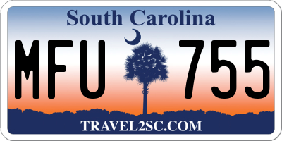 SC license plate MFU755