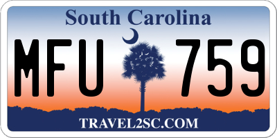 SC license plate MFU759