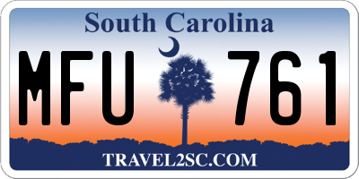 SC license plate MFU761