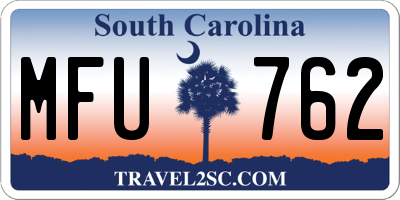SC license plate MFU762