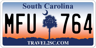 SC license plate MFU764