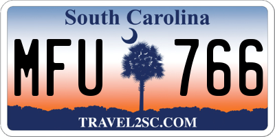SC license plate MFU766