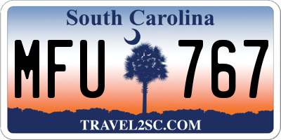 SC license plate MFU767